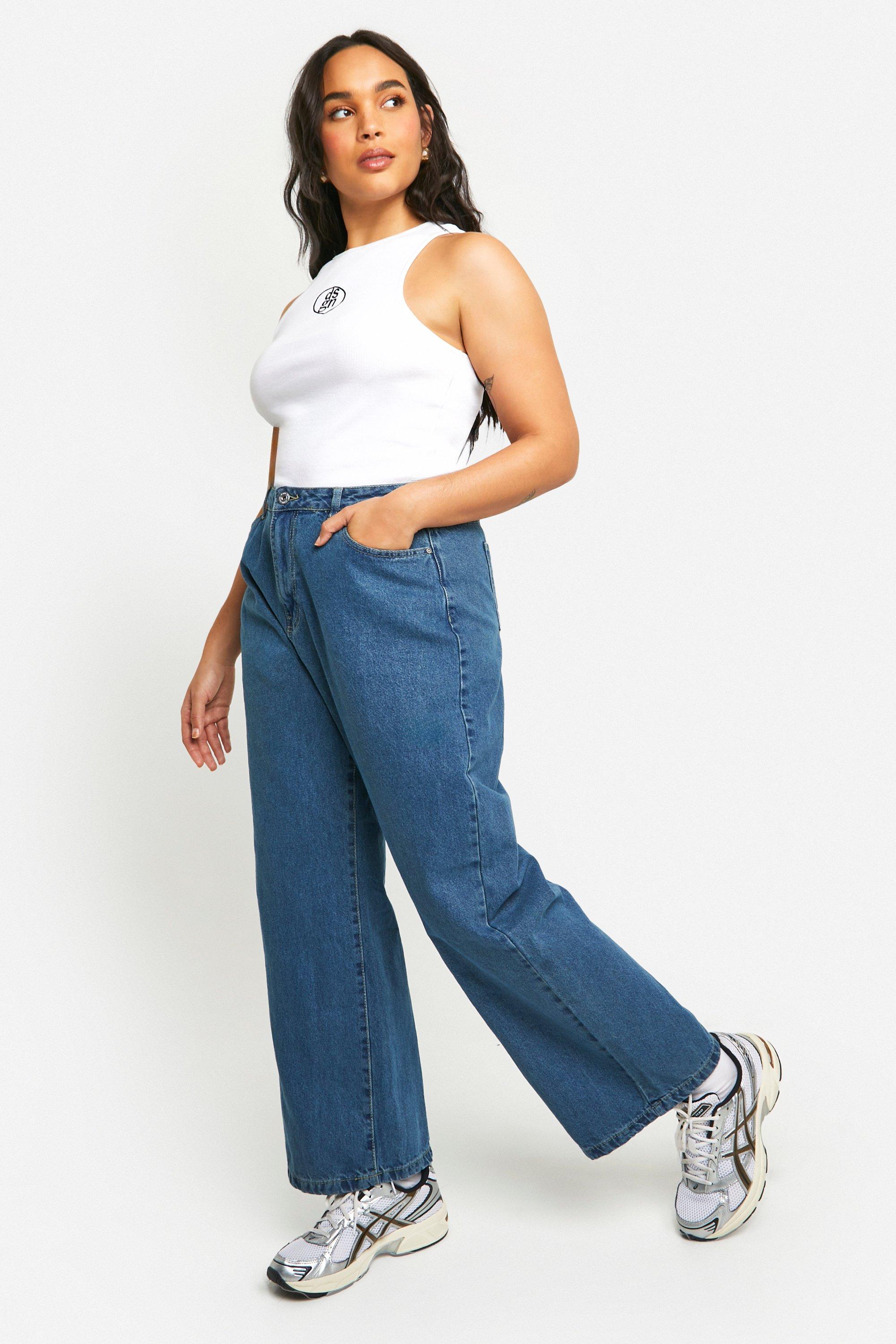 Plus Basics High Waisted Boyfriend Jeans